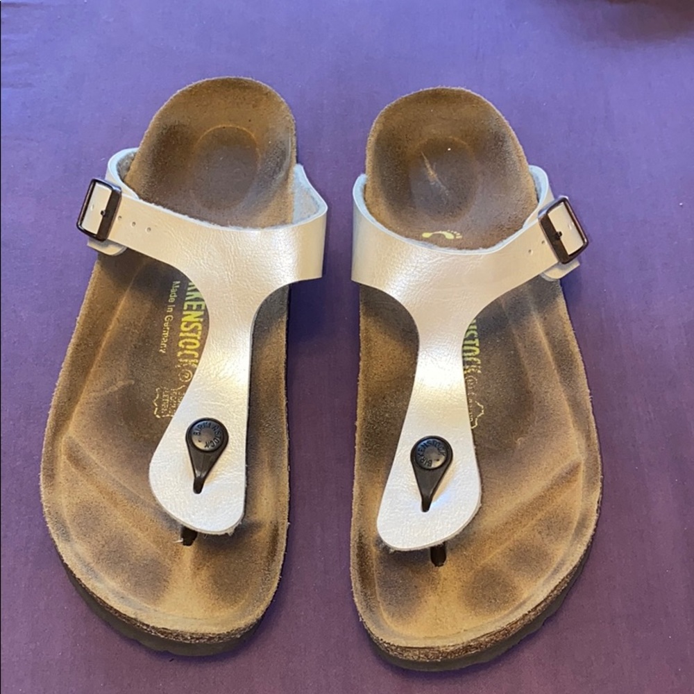 Gizeh Birkenstocks White pearl size 40